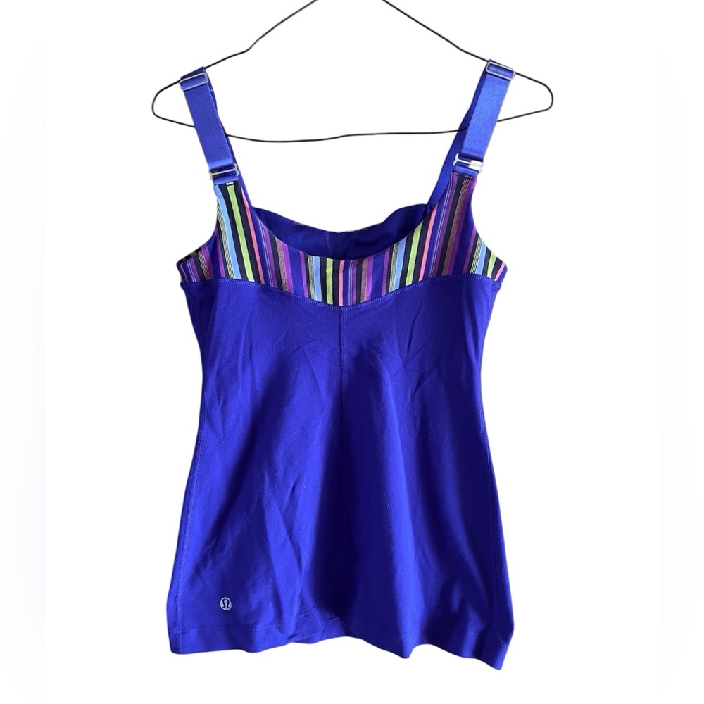 LULULEMON ATHLETICA Heart Ribbon Tank in Wish Blue & Scuba Poncho Stripes - Picture 2 of 5